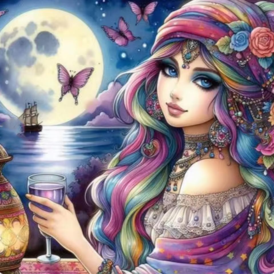 Mädchen 5DDIY Diamant Malerei Neue 2024 Volle Kreis Quadrat Tier Diamant Kunst Mosaik Stickerei Cartoon Fee Geschenk Hause Dekoration