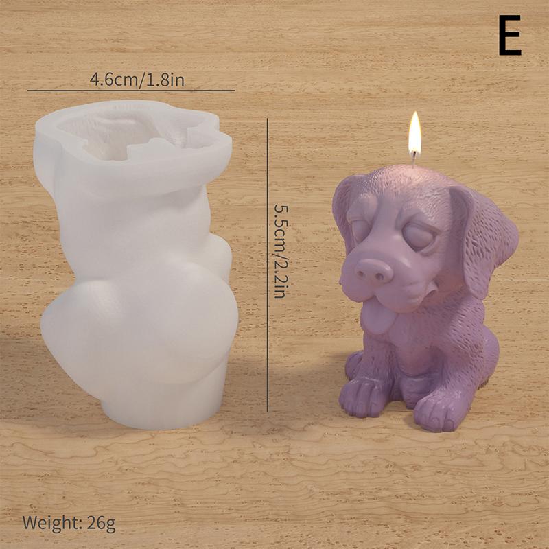 Lovely 3D Animal Candle Silicone Mold Pet Dog Diy Aromatherapy Plaster Candle Resin Mold Soap Craft Casting Mold Home Decor