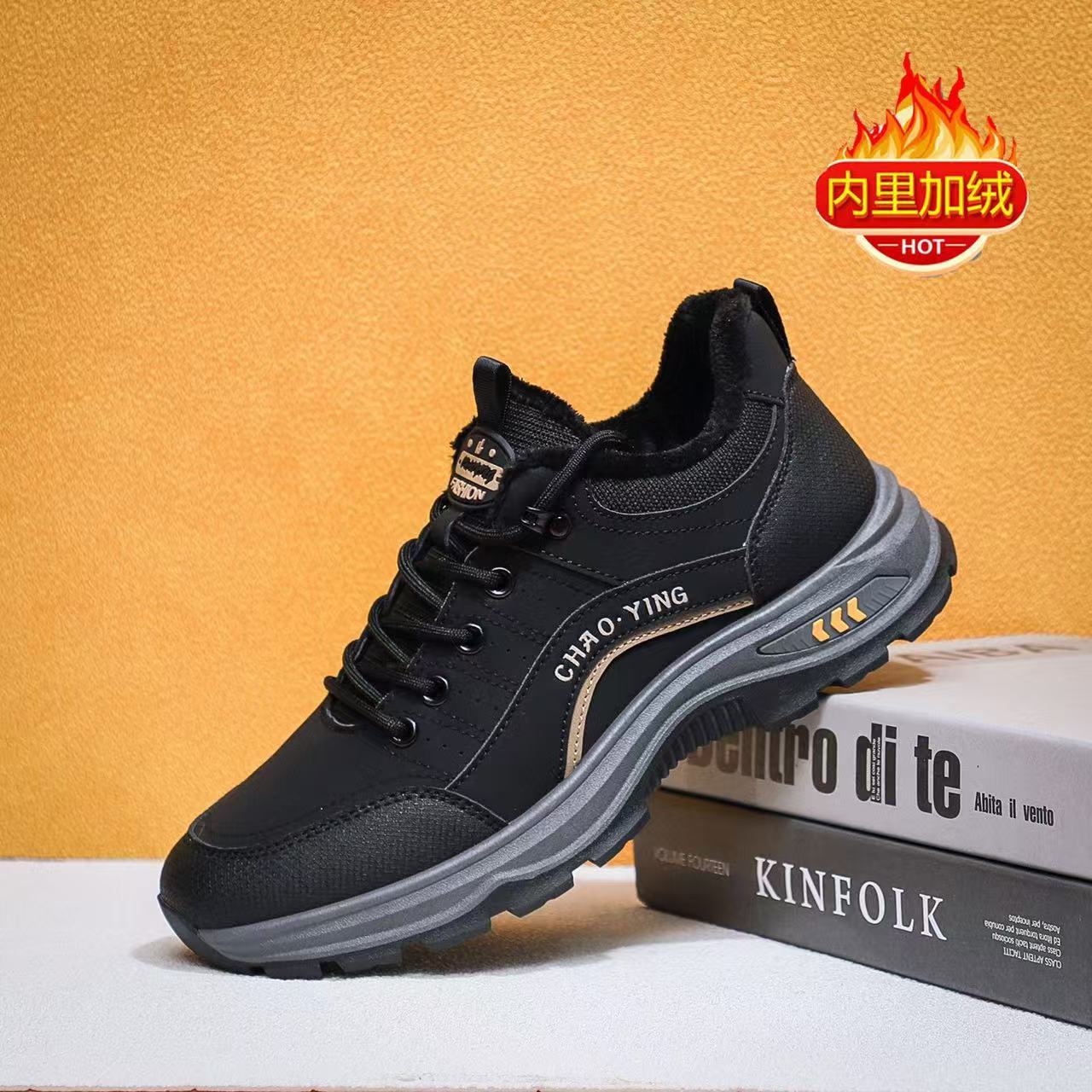 

Fleece warm cotton shoes men s shoes winter new 2024 hiking shoes two cotton shoes casual non-slip wear-resistant travel shoes 39