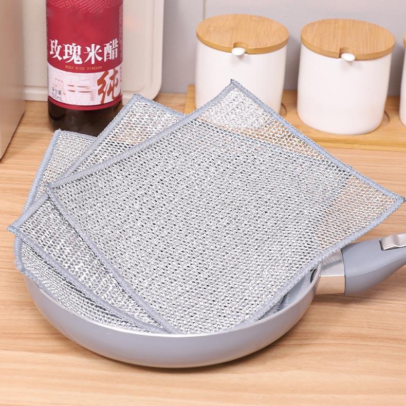 5/10/20Pcs Multifunctional Non-Scratch Wire Dishcloth, Wire Mesh Knit Cleaning Cloth, Wire Dishwashing Rags for Dishes Sinks Counters Machine Washable