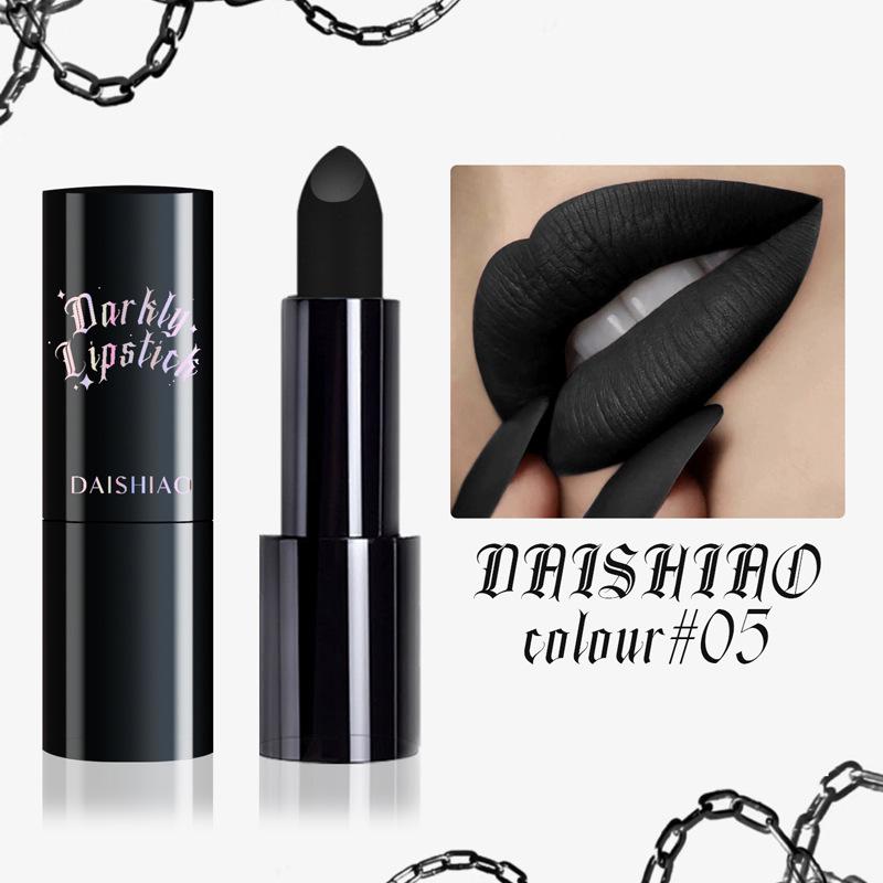 

Halloween Spot Mouth Black Lipstick Waterproof Long-lasting Matte Lipstick Makeup Lip Gloss