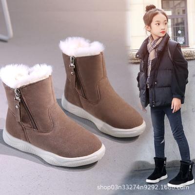 Mädchen Schneestiefel neuer Herbst und Winter verdickt mittelgroße und ältere Kinder Baumwollstiefel Prinzessinenstiefel Kinderschuhe wasserdicht und rutschfest