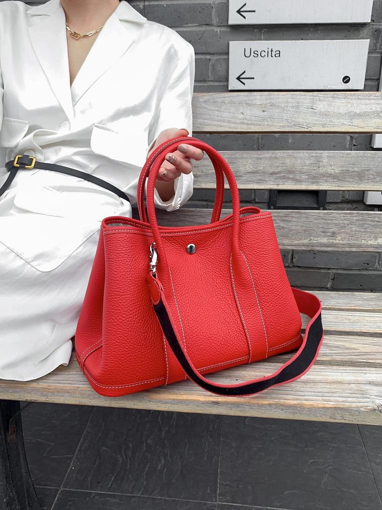 New Leather Garden Bag Fashion First Layer Cowhide Women's Bag Versatile Large Capacity Women's Handbag Pure Leather Tote Bag