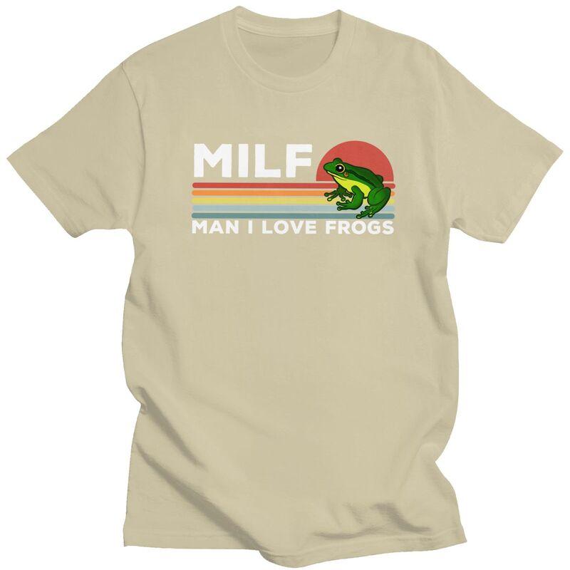 Custom Mens Milf Man I Love Frogs T Shirt Short Sleeves Cotton Tshirt Streetwear Tshirt Casual Tees Slim Fit Clothes