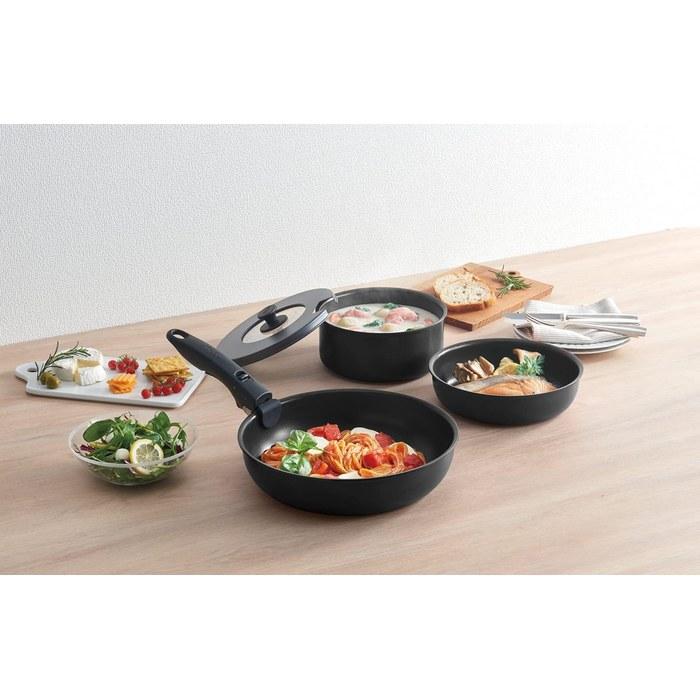 Thermos Durable Series Detachable Fry Pan 5-Piece Set AB IH Compatible Black KSA-5B BK