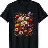 Vintage Wild Botanical Flower Cottagecore Gardening Bouquet T-Shirt
