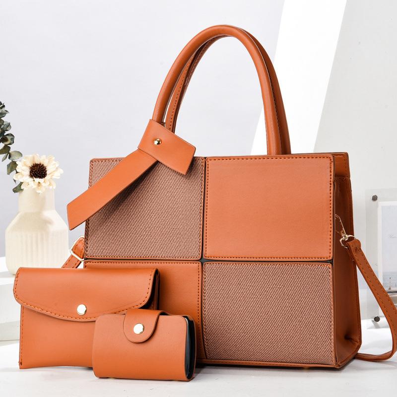 High-value Child and Mother Bag Contrasting Color Design Fashionable Handbag Versatile Large-capacity Shoulder Bag