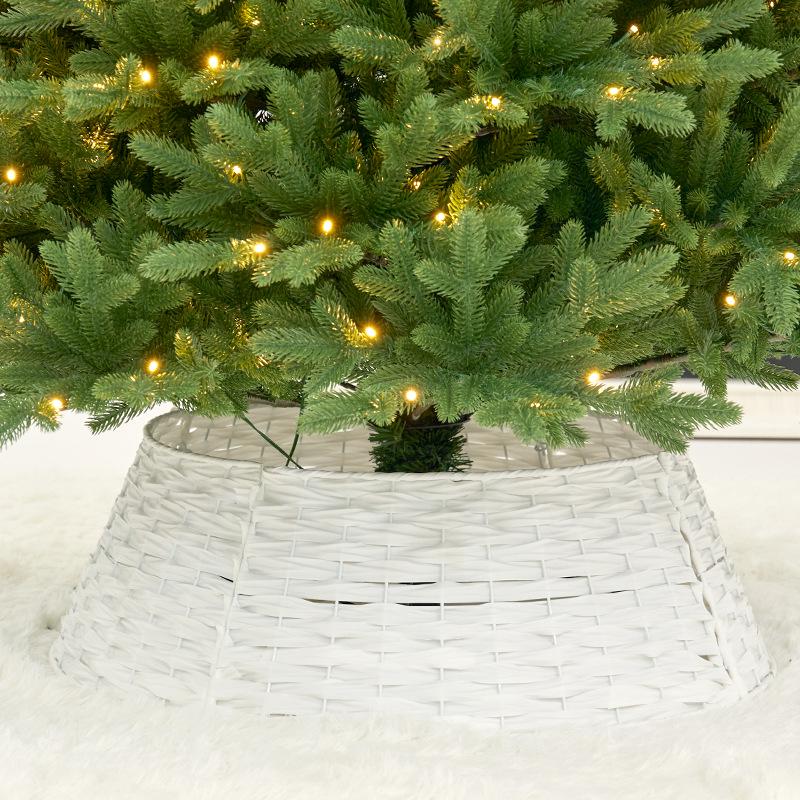 Woven Rattan Christmas Tree Skirt & Base Decoration