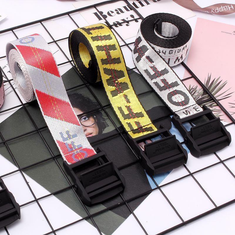 Neuer Canvas-Gürtel im Industriestil, OFF-gelb, derselbe trendige Gürtel