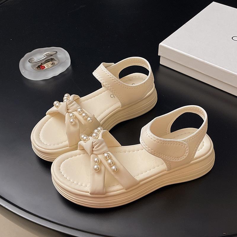 

French sandals women s summer skirt soft sole not tired feet 2025 new slippers super fire beach Roman shoes 35 бежевый