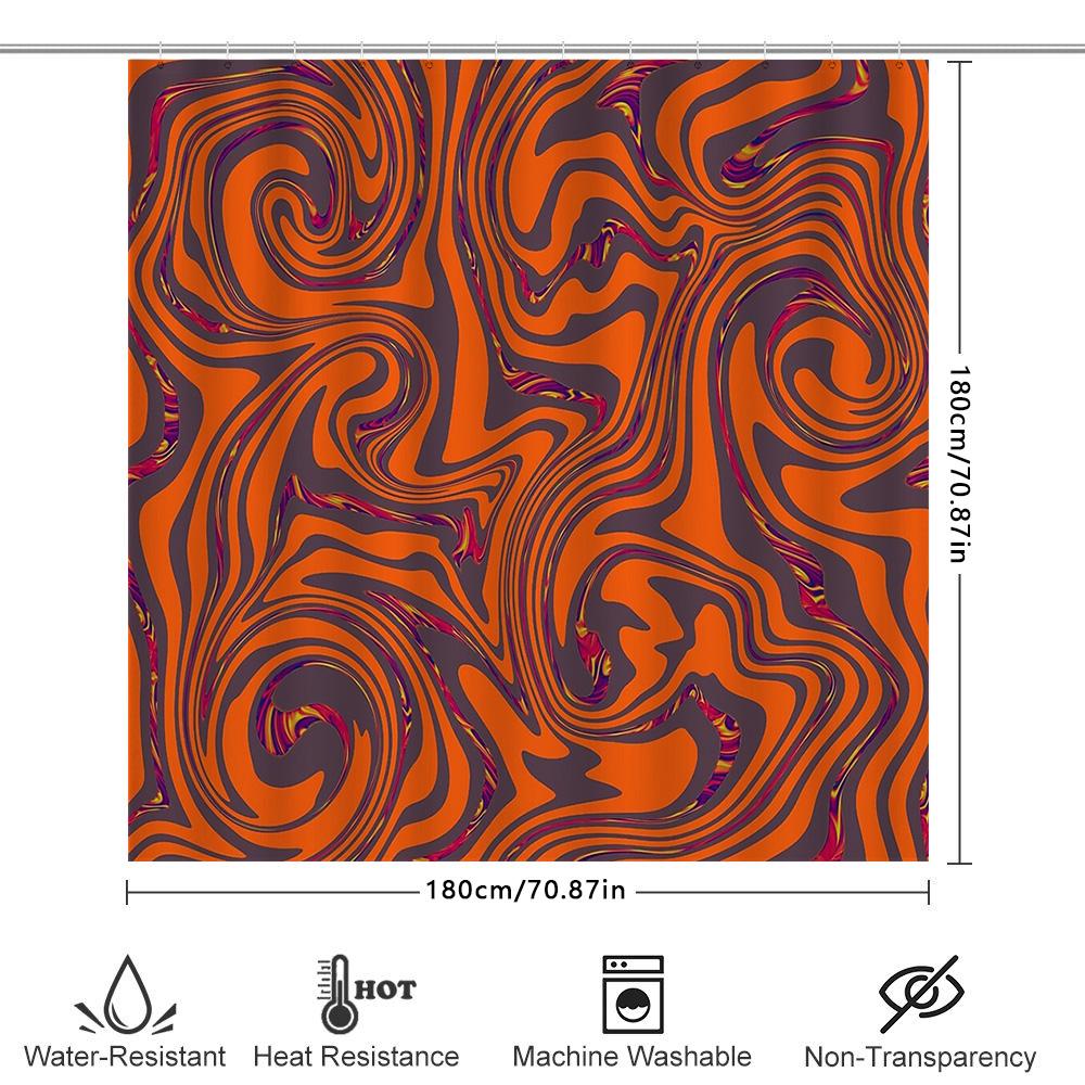 Abstract Wave Shower Curtain Modern Art Bathroom Decor Waterproof Fabric Liner Sets For Washroom
