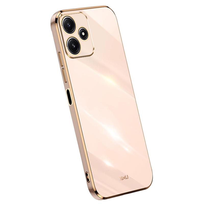 XINLI For Xiaomi Redmi Note 12R 5G Case Electroplated Gold Edge TPU Phone Back Cover