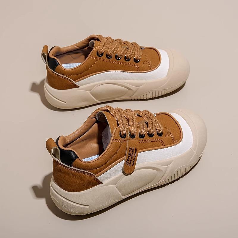 Height-increasing little white shoes 2025 spring and summer new retro single shoes women's soft sole versatile thick sole leather surface casual sp