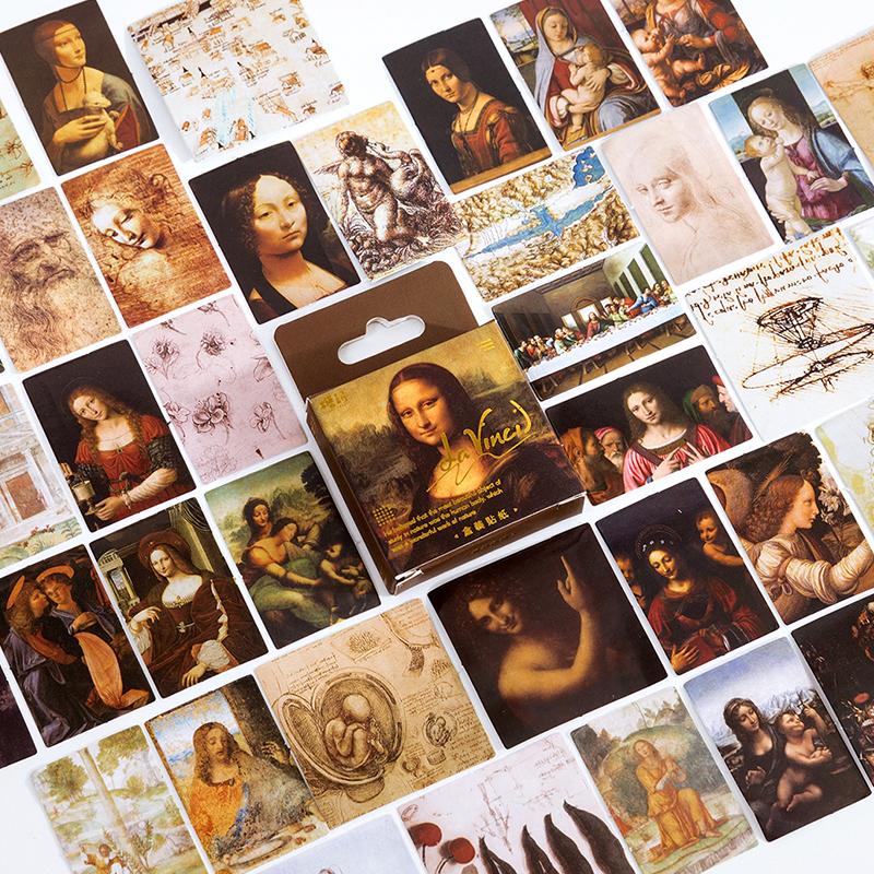 

45pcs/lot Van Gogh Famous paintings Mini Box Stickers Vintage Paper Stationery Sticker Set For Diy Scrapbook Card Making Craft