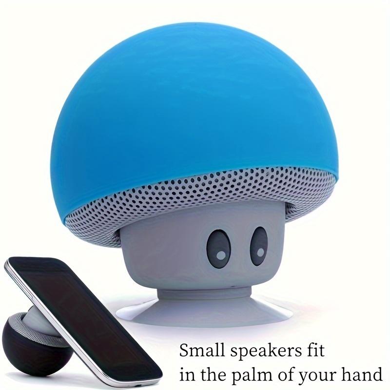 Cute Mushroom Portable Wireless Bluetooth Speaker, Mini Cartoon Design with Suction Cup & Phone Stand, Fall Proof Ideal Gift