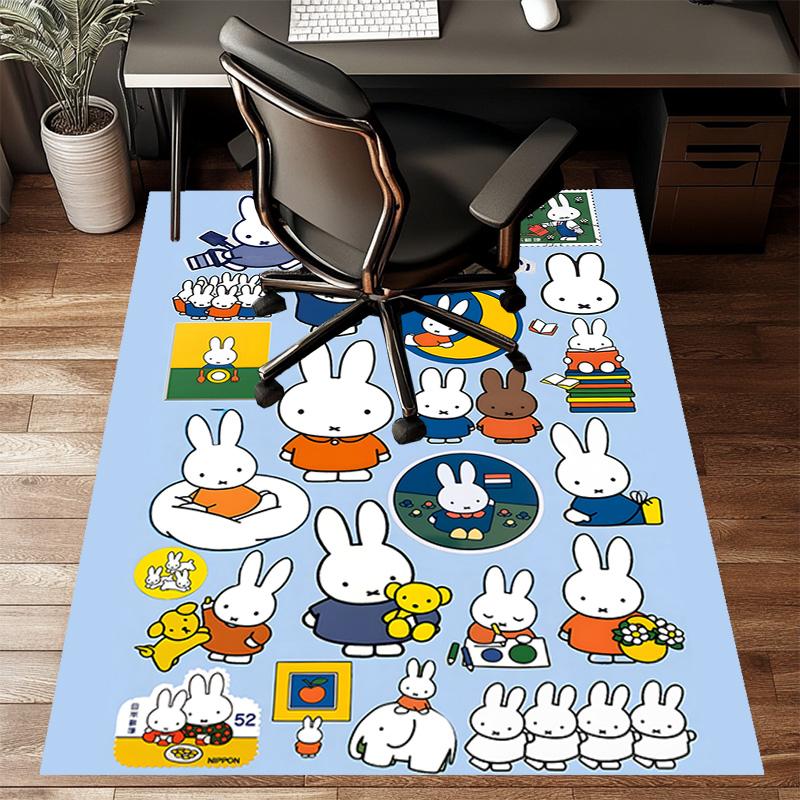 1pc Miffy3 Design Printed Area Rug Carpet for Bedroom Living Room Home Decor Rugs Mat Non Slip Mat Rug for Bedside
