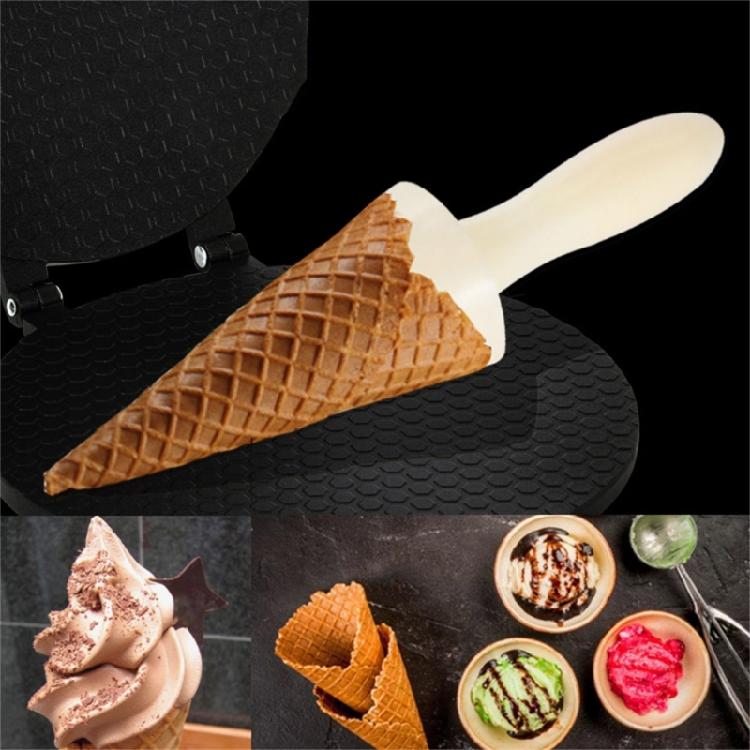 Quick Homemades Dessert Mold For Ice Cream Cone And Waffles Easy Shaping Tool With Wooden Plastic Designs