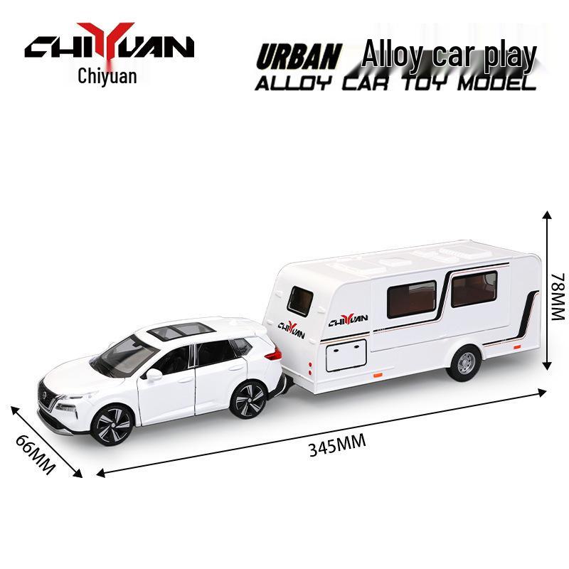 Zhongyuanxing 21016FC Towable Caravan Alloy Toy Car Model with Sound and Light Features.