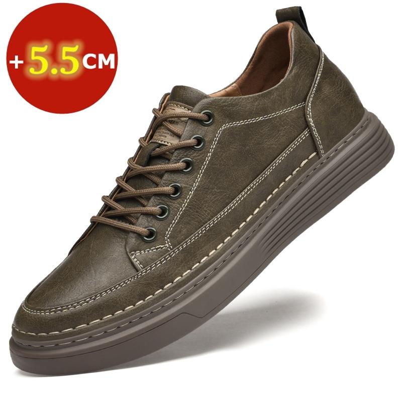 High-quality Cow Leather Spring Summer Heightening Shoes Elevator Shoes Men Height Increase Insole 5.5CM Sneakers Sport Shoes