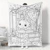 1pc Cute Little Dinosaur Book Corner Print Flannel Blanket, Soft and Warm Bedroom Throw Blanket, Home Sofa Nap Air Conditioning Blanket, Illustration 