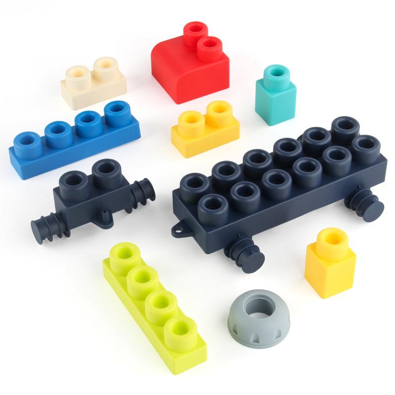 A Variety Of Diy Large Particles Assembled Soft Rubber Building Block Boy Gifts Baby Science And Education Educational Toys