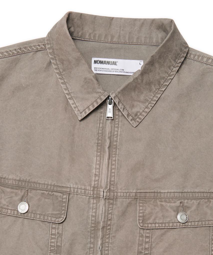 Nomanual Slash Trucker Jacket - Washed Charcoal