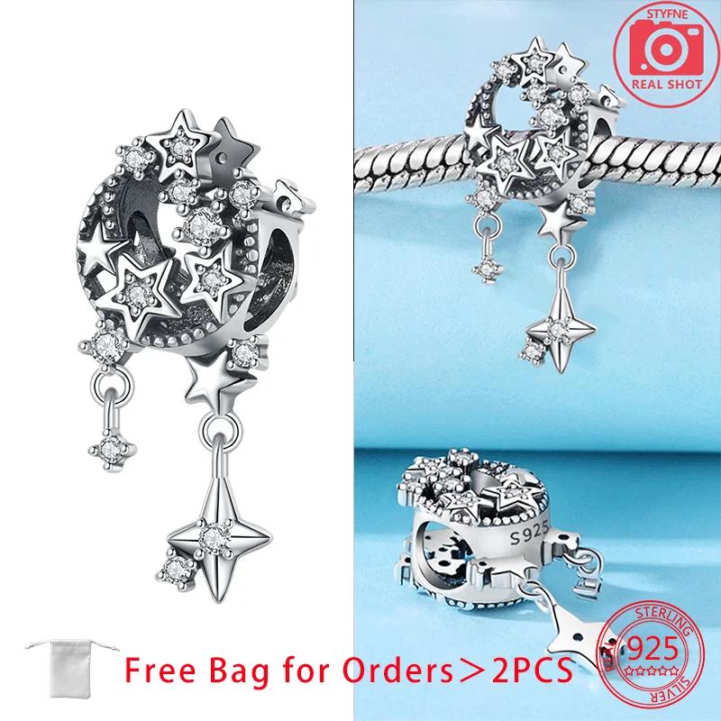 Sun Moon Star Astronaut Charms Beads Copper Zircon Pendant Fit Diy Original Bracelet Necklace Fine Jewelry Birthday Gift