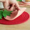 Cartoon Fruit Insulated Meal Mat Red Strawberry Cute Shape Beverage Tea Mat Cup Tableware Drying Mat Household Table Decoration