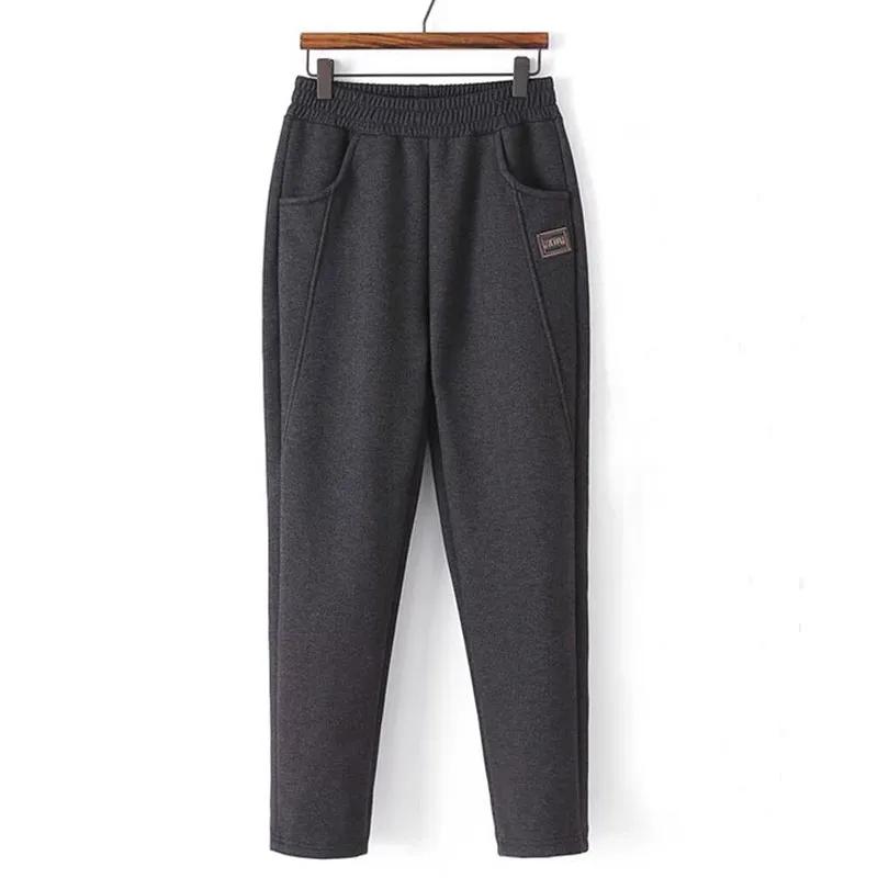 

Весенне-осенне-зимние спортивные штаны для женщин среднего возраста, флисовые, утепленные, теплые, эластичная талия, брюки гаремы, женские уютные повседневные брюки XL