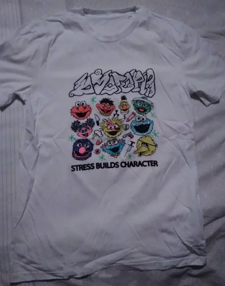 Stress Builds Character Dystopia Band White T-Shirt Cotton Unisex T-Shirt XXXL