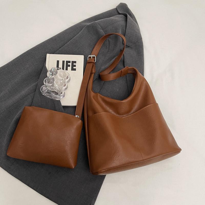 

Большая вместительная сумка-тоут для женщин, сумка через плечо для поездок на работу коричневый