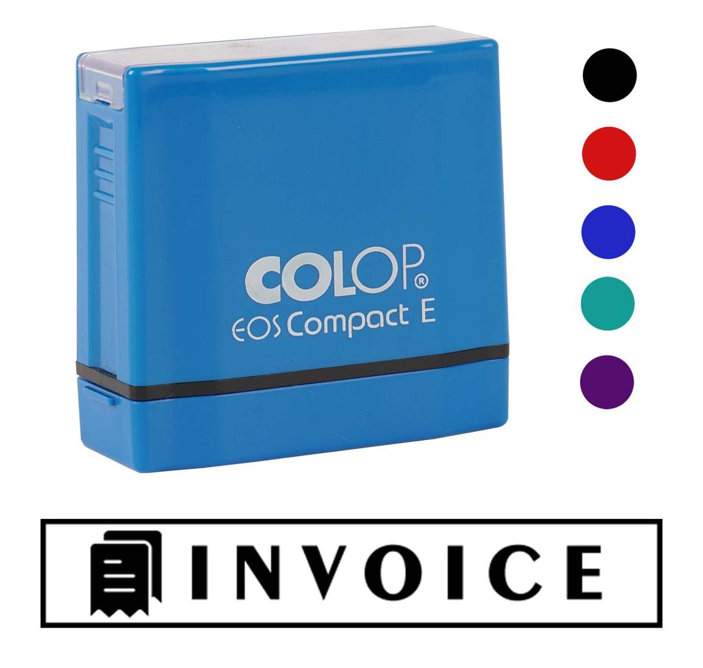 Printtoo Invoice Self Inking Rubber Stamp Pre-Inked Office Stamp- Home Office Business Stationery, Black- 42 x 9