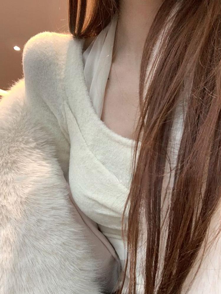 Janpanese Kawaii słodki 2-częściowy zestaw kobieta głęboki dekolt krzyżowe bluzki z dzianiny Mini spódniczka z ciastem kobieta koreański Fashion Design garnitur casual 2024 nowość