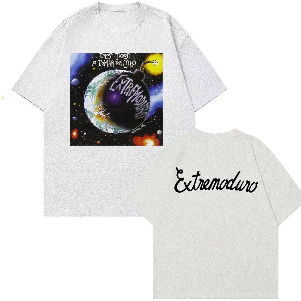 Graphic Rock Band T-Shirt EXTREMODURO Tour 2025, Hip Hop Short Sleeve Men's and Women's T-Shirt, Oversized Casual T-Shirt