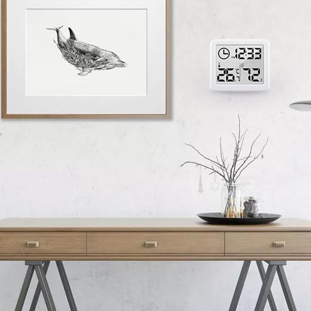 Комнатный термометр-гигрометр с часами Простой термометр-гигрометр ЖК-дисплей Мини-термометр-гигрометр для дома China Mainland