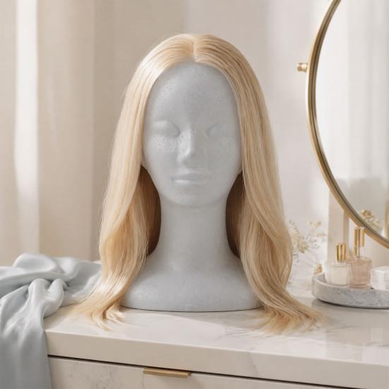 Lightweight Foam Mannequin Head for Wigs And Hats Display, Eyewear Display Model with Stable Base Glasses Headwear Styling Photography