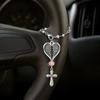 Heart-Shaped Wing Pendant - Angel Keychain - Car Steering Wheel Rearview Mirror Accessory, Steering Wheel Chain Decoration