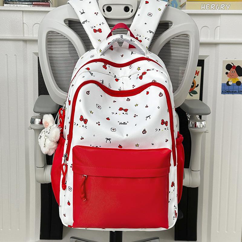 Schoolbag Junior High School High School Student Schoolbag Cute Bow Kitten Backpack College Style High Value Small Fresh Backpack