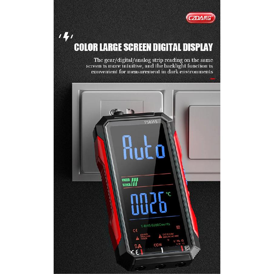 Voice Digital Multimeter Auto Range True RMS Full Screen Anti-burn Portable High Precision Electrician Continuity Tester
