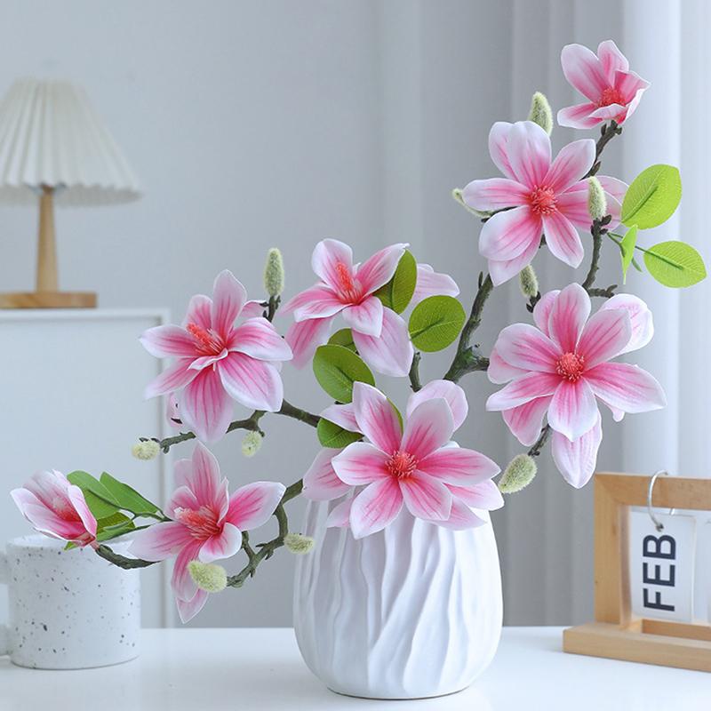 4 Sztuczne Kwiaty Magnolii Kwiaty Sztuczne w Stylu Chińskim Dekoracja Salonu Dekoracja Aranżacji Kwiatowej na Stół