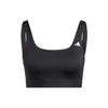 Solid Color Logo Print Sleeveless Square Neck Sports Bra Women Sports Underwear Black HZ9024