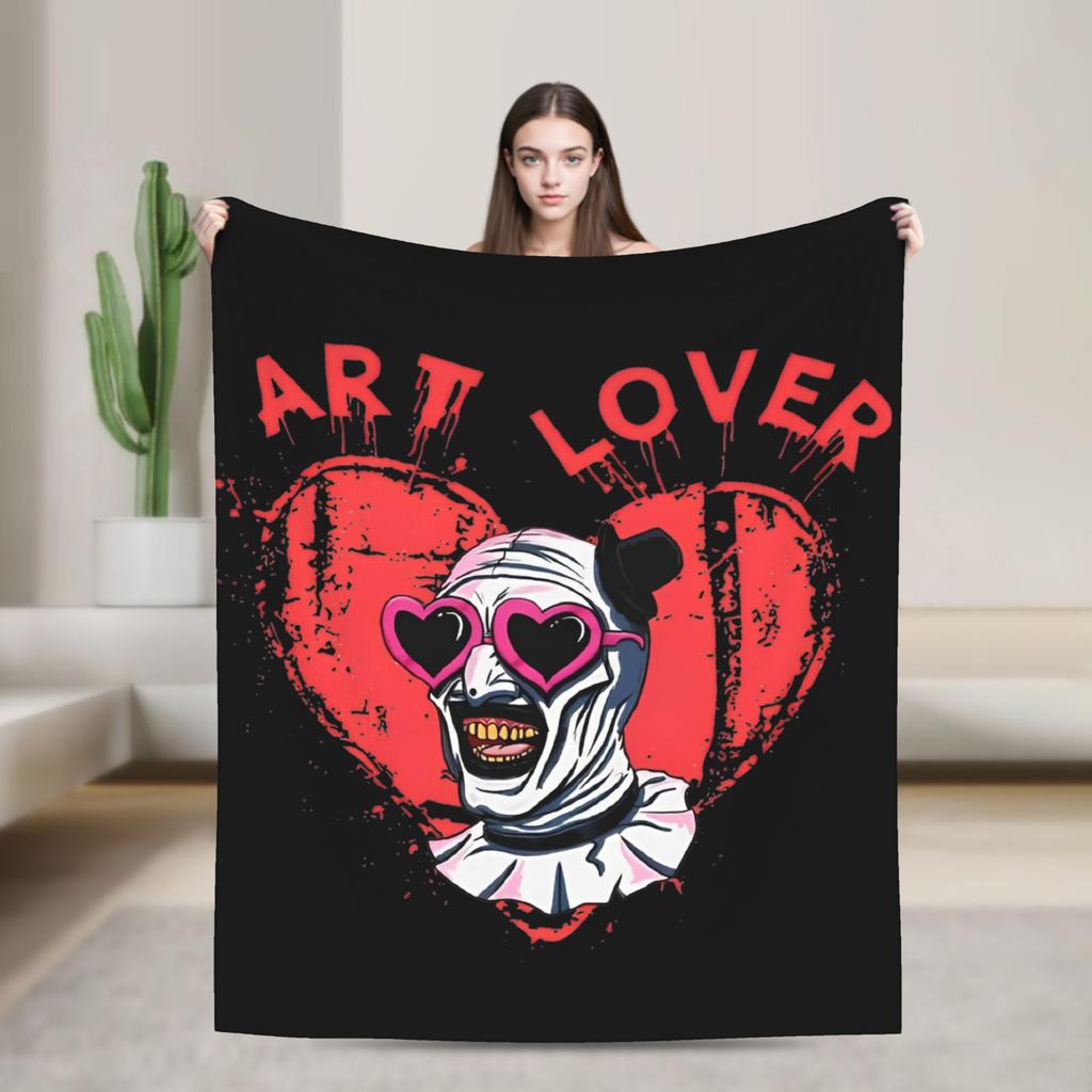 Art The Clown Terrifier Flannel Blanket Horror Movie Funny Throw Blanket For Home 200X150Cm Quilt