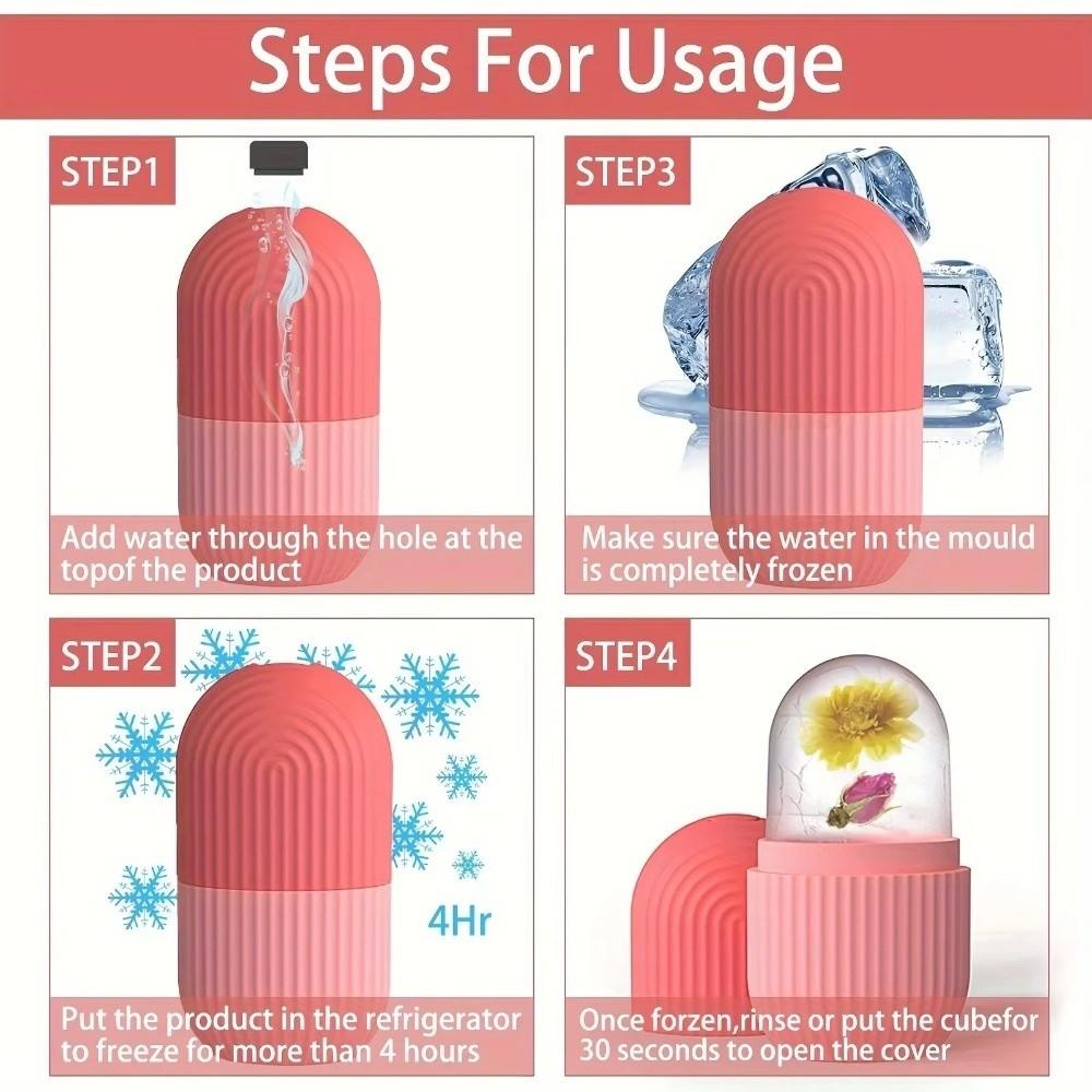 Facial De-puffing Facial Ice Cube Mold Silicone Facial Ice Pack Device  for Beauty and Skin Care