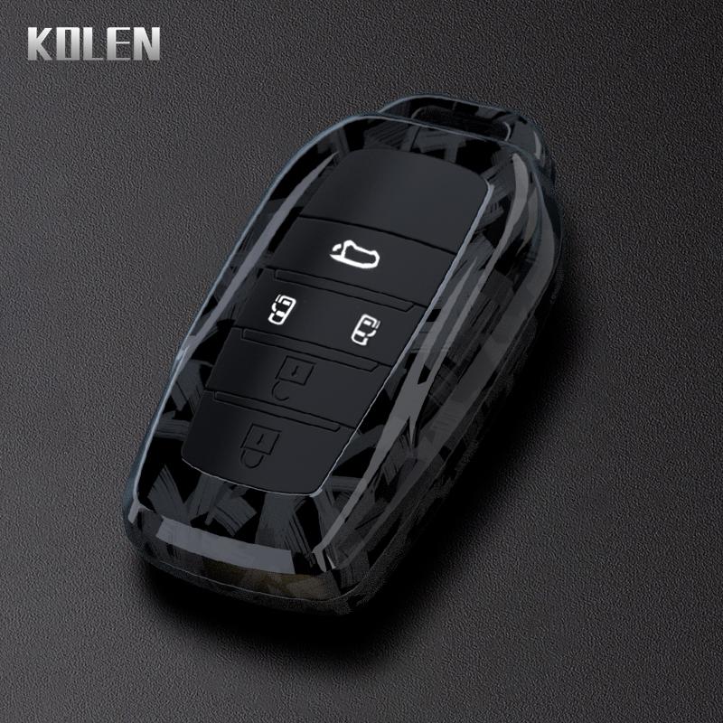 Abs Carbon Fiber Car Flip Key Case Cover For Toyota Sienna Rav4 Crown Hilux Fortuner Camry Land Cruiser Prado Venza Accessories