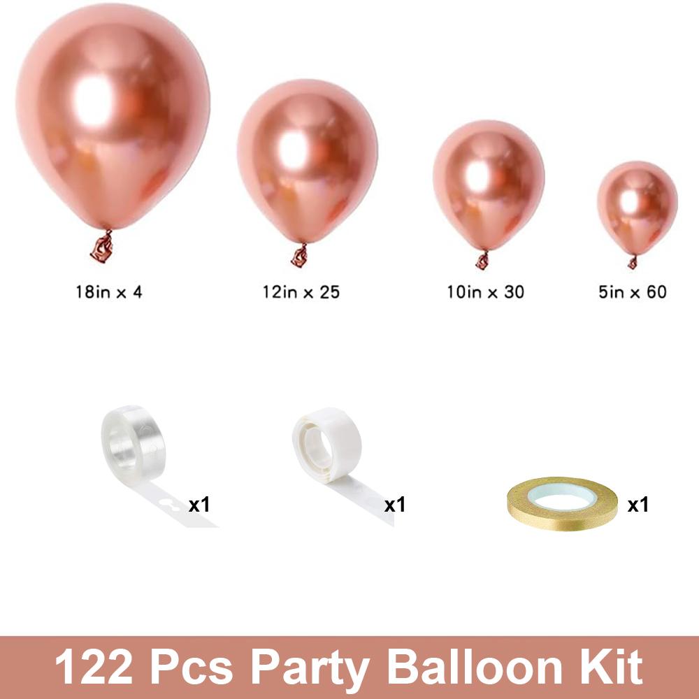 122PCS multi-color latex balloon set suitable for birthday parties, weddings, Valentine's Day party decoration
