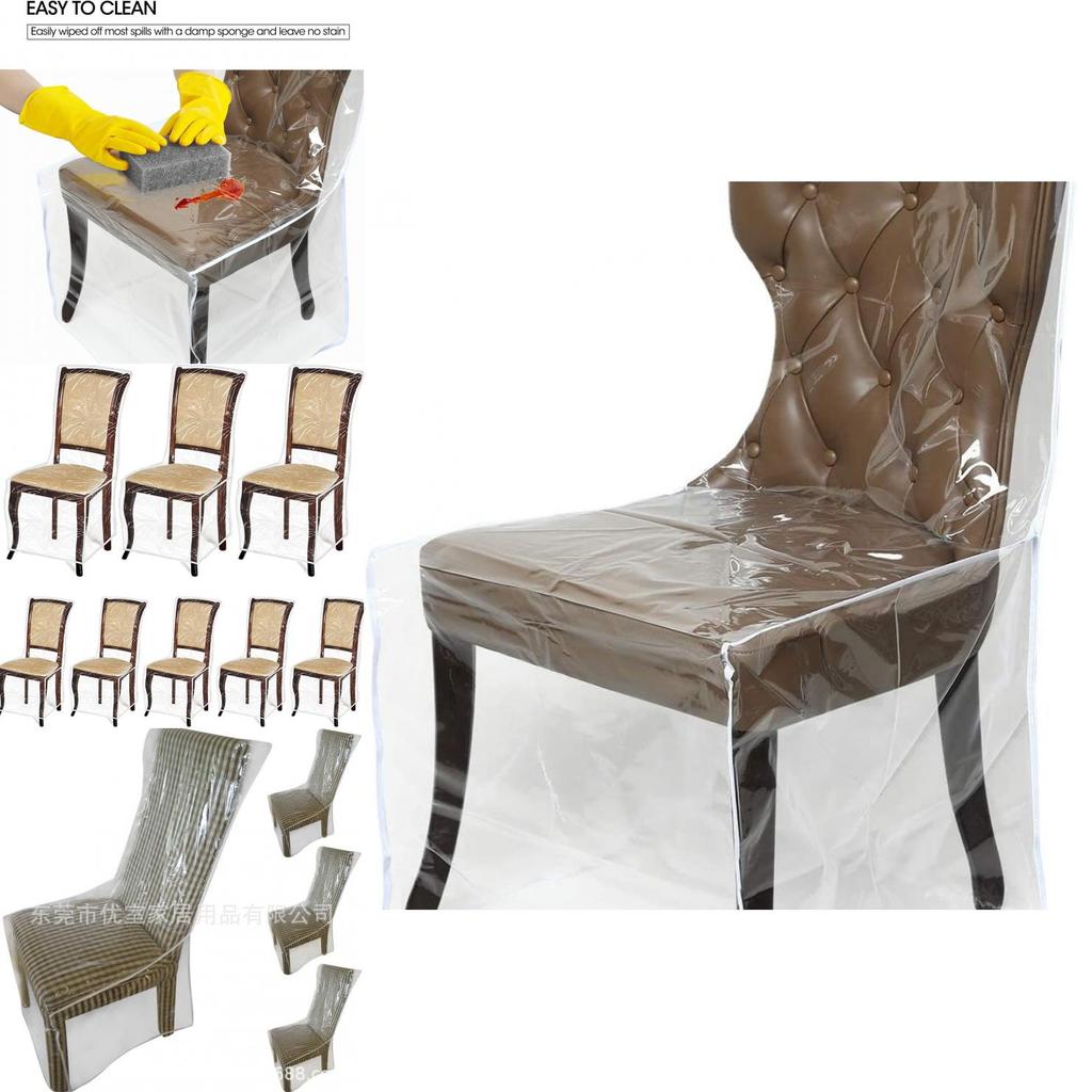 Transparent Pvc Chair Protector Cover With Dust And Oil Resistance For Kitchen Use