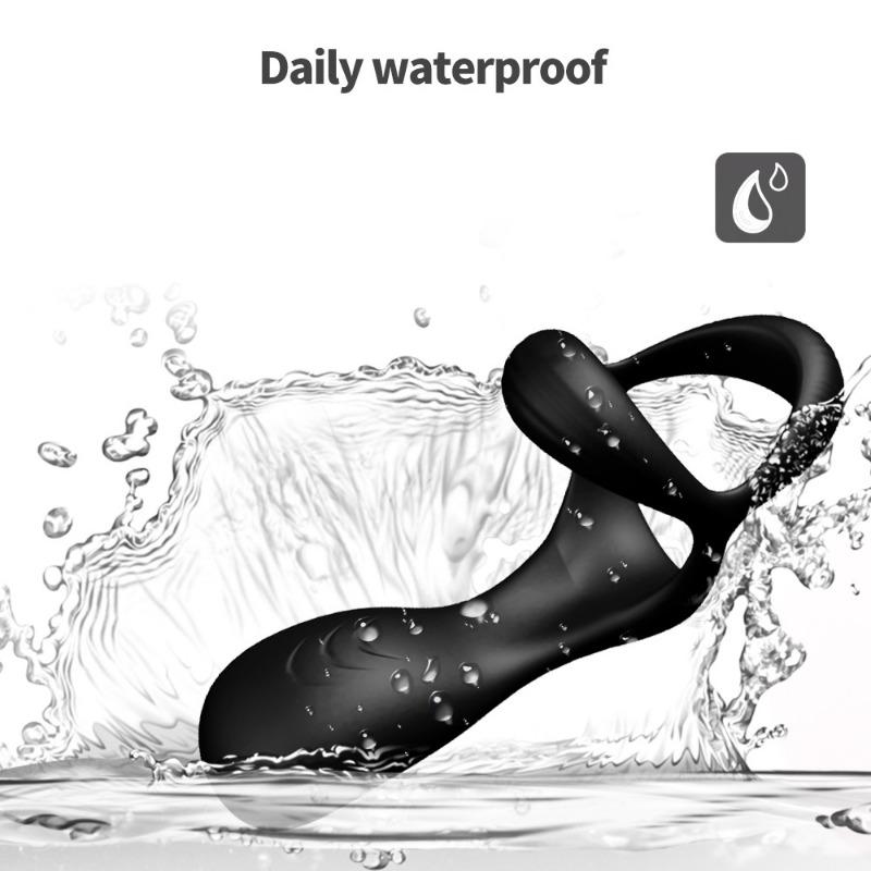 10 Frequency Vibration Silicone Penis Ring Men Prostate Vibrators Testicle Massage Anal Plug Cock Chastity Cage Adult Sex Toys