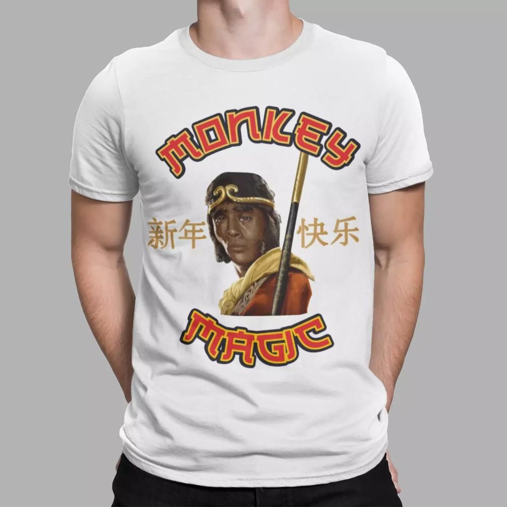 Monkey Magic T-Shirt Retro Cool Gift Tee Funny 80s 90s UK Unisex T-Shirt S