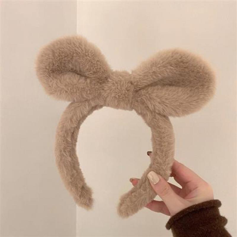 1Pc Face Wash Headband Female Cute Cartoon Headgear Face Wash Hair Band Non-slip Plush Headband