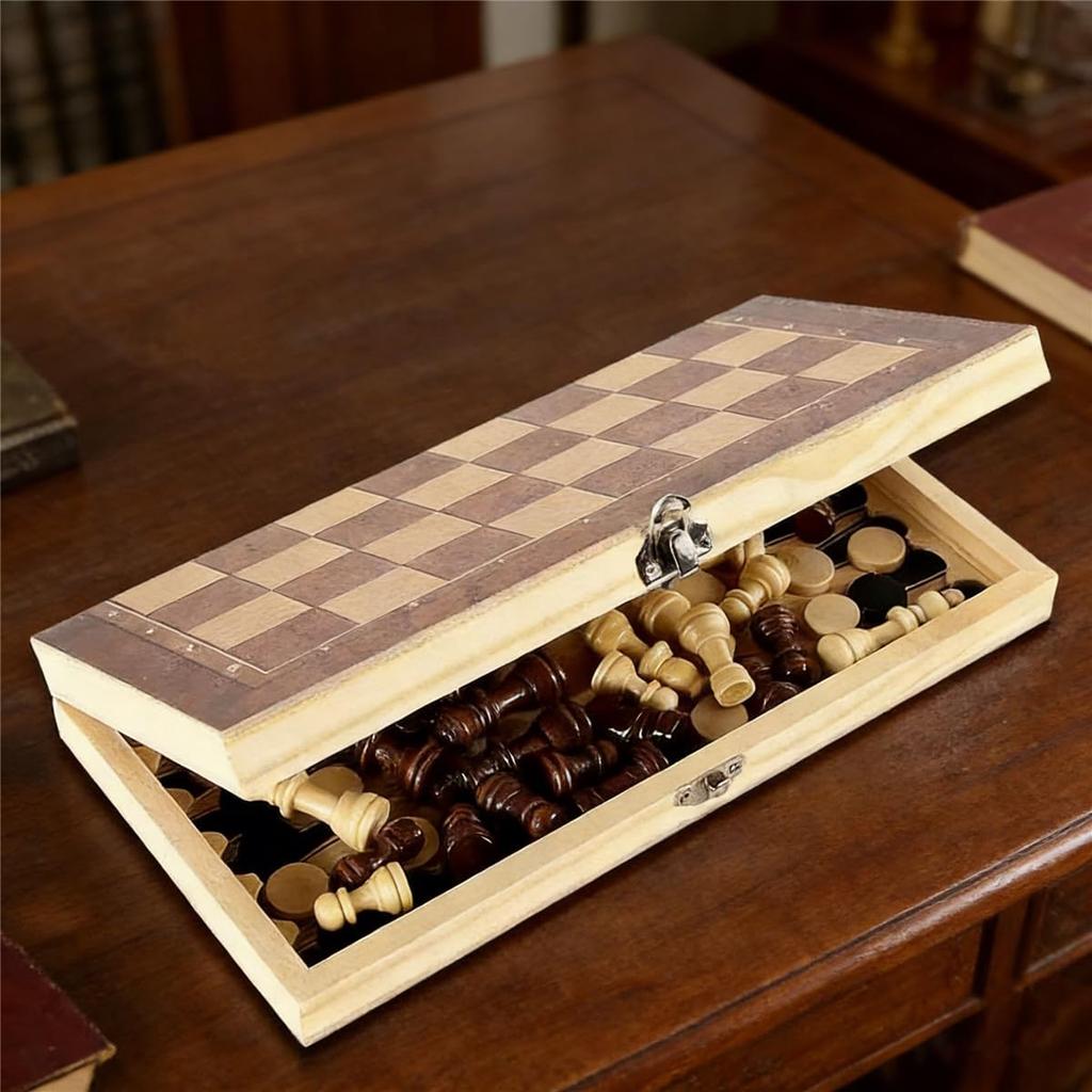 A foldable educational board for playing territory and wooden, (29cm) chess, games, more.